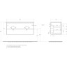 База под раковину подвесная BELBAGNO KRAFT-1200-2C-SO-2-CG для раковины с двумя чашами, Cemento Grigio, 1200x460x500
